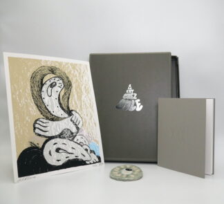 Kat/Tak - Limited ed. book in handmade casing, comes with ceramics piece and print Selflove.
